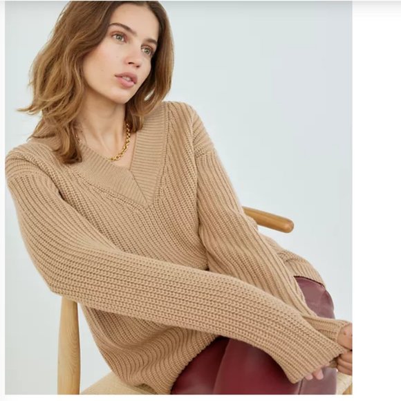 Aritzia Sweaters - Aritzia Wilfred Belize Oversized V-neck Wool Sweater